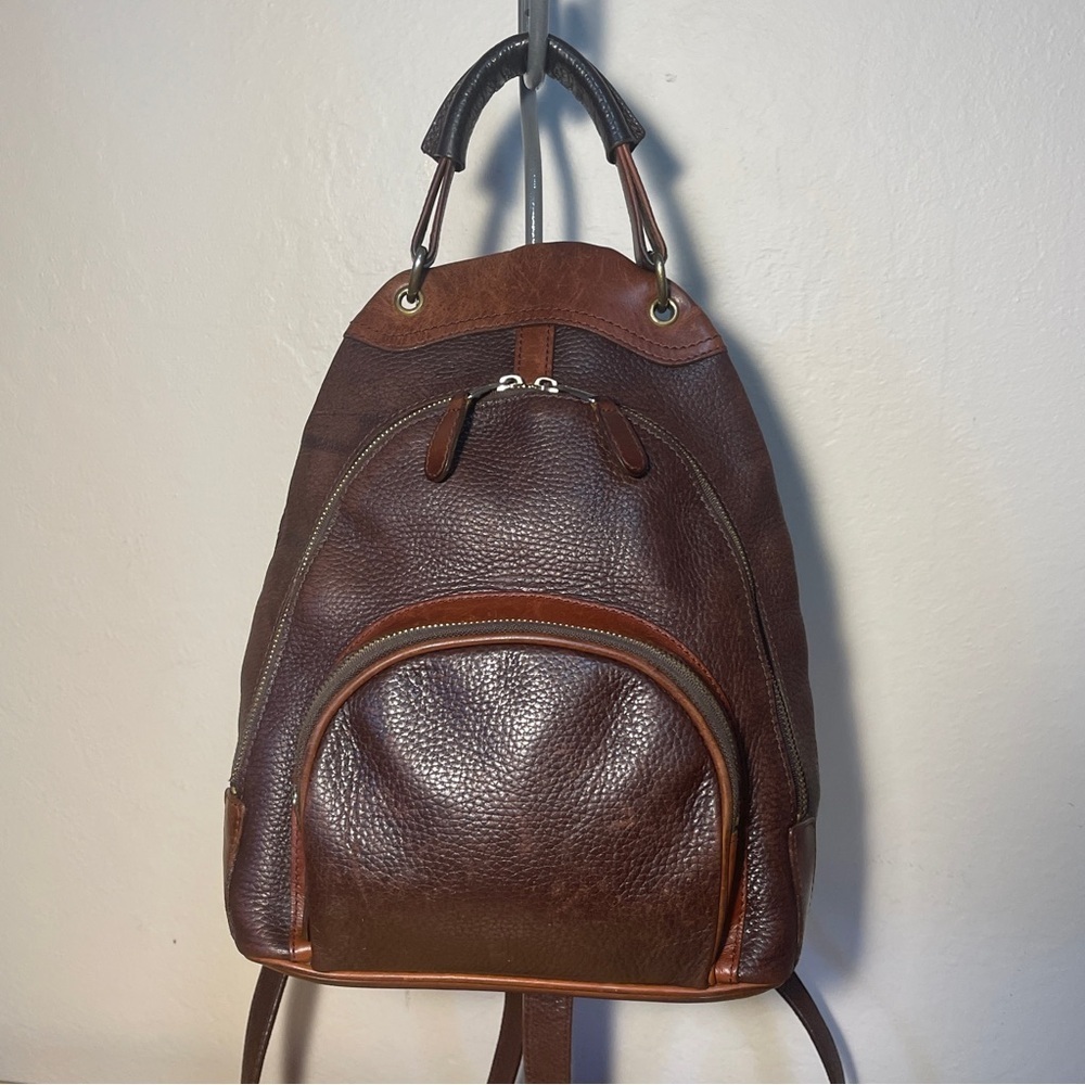 Vintage M. London New York Leathercraft Brown Leather Backpack Purse
